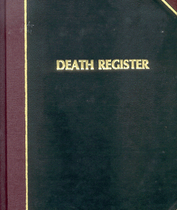 Church Record Book Death